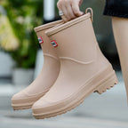 Women's Mid-Calf Rain Boots with Lug Sole