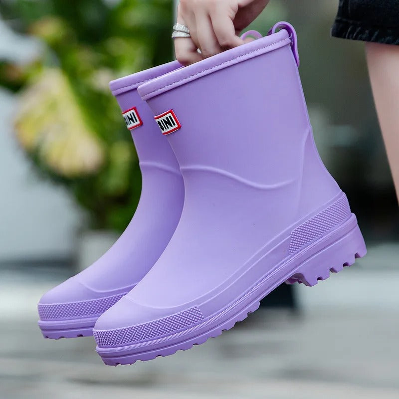 Women's Mid-Calf Rain Boots with Lug Sole