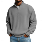 Men's Ribbed Quarter-Zip Knit Sweater