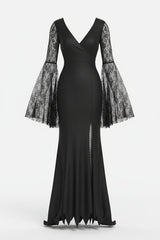 Women's Halloween Maxi Dress With Bell Sleeves