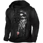 Men's Halloween Skull Lace-Up Hoodie