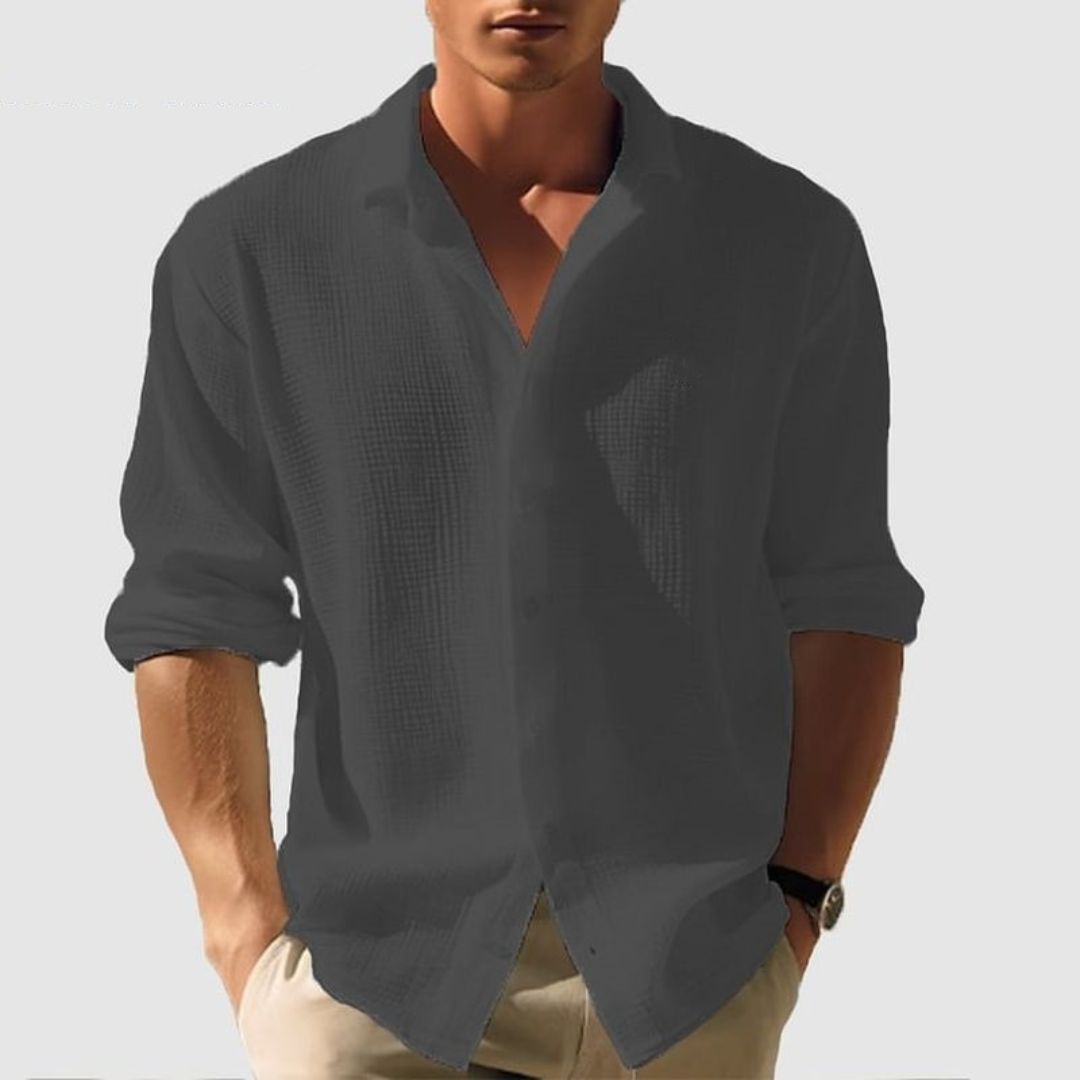 Men's Textured Button Shirt