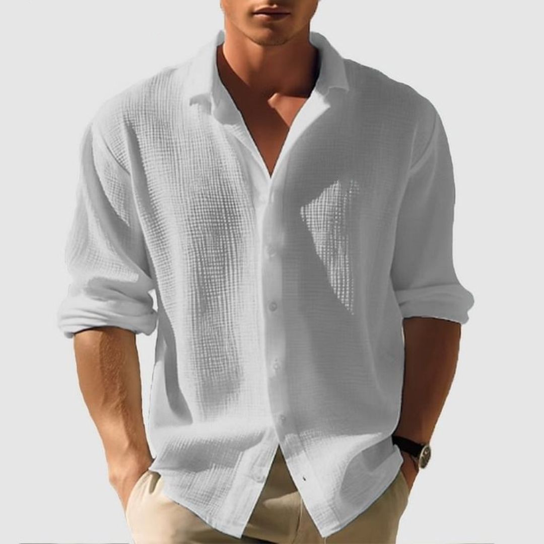 Men's Textured Button Shirt