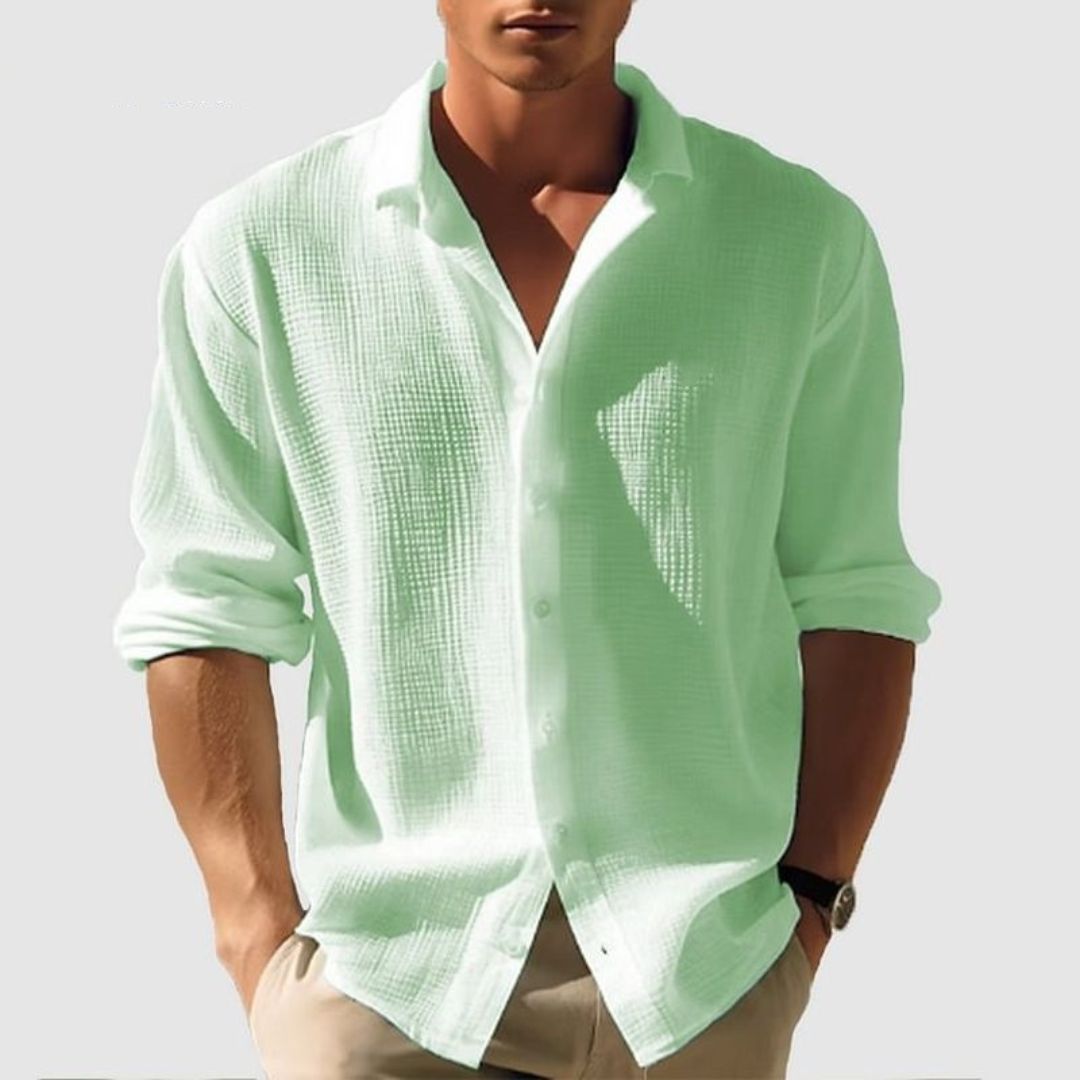 Men's Textured Button Shirt