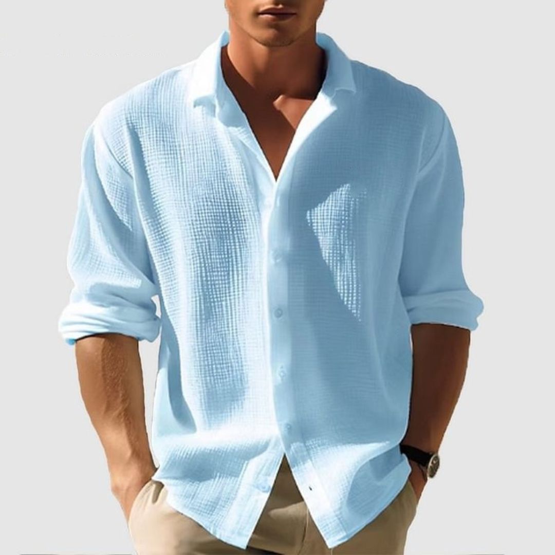 Men's Textured Button Shirt