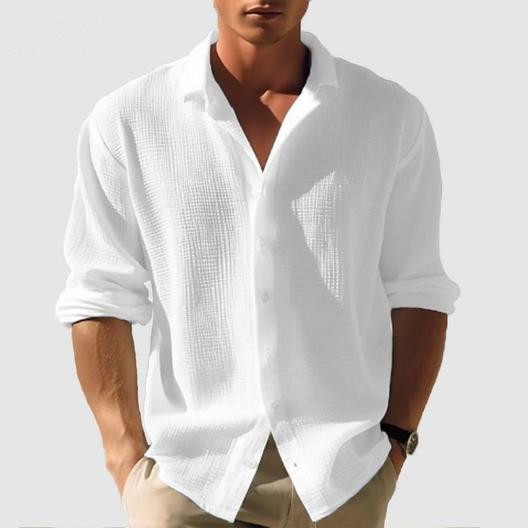 Men's Textured Button Shirt