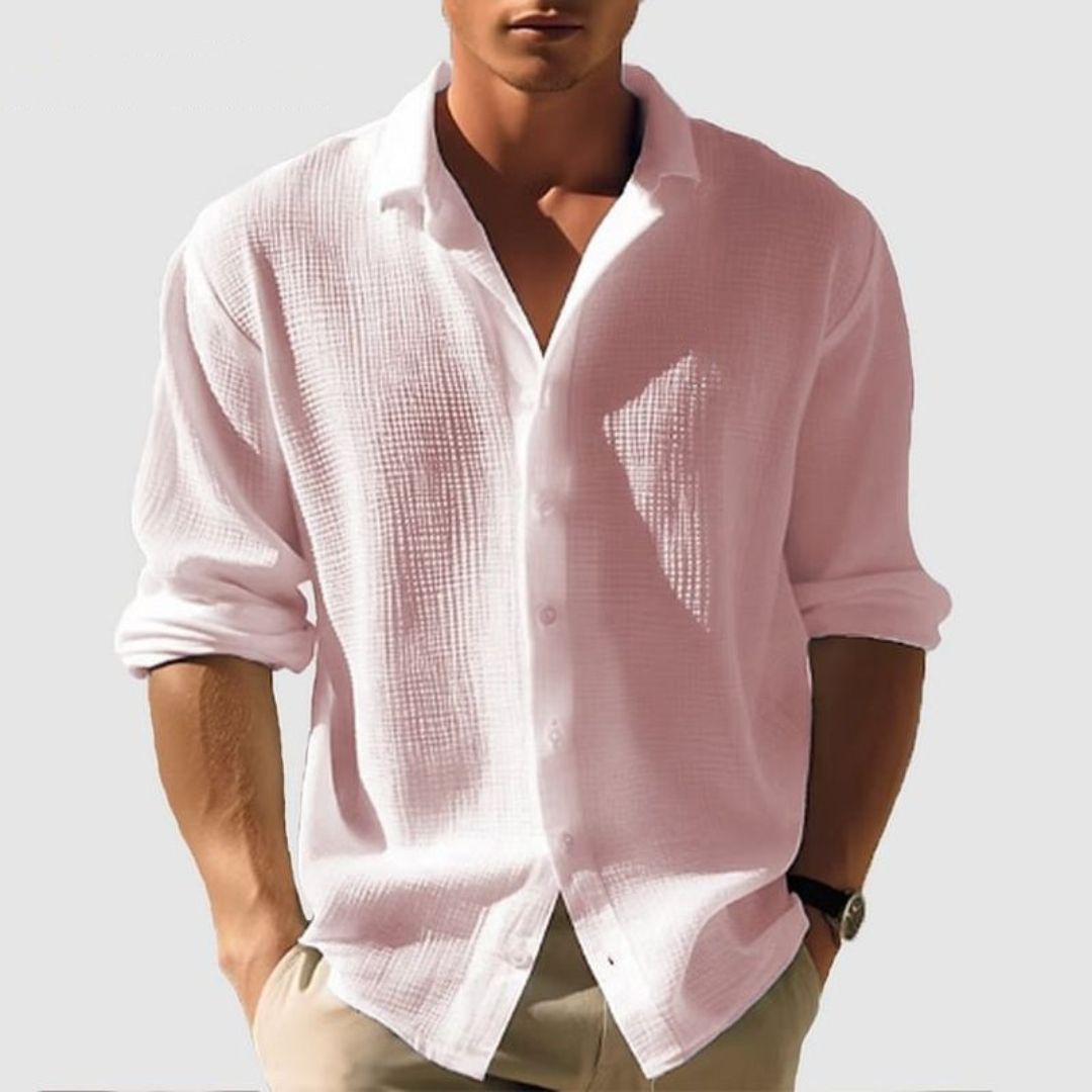 Men's Textured Button Shirt
