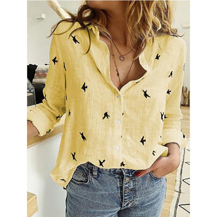 Women's Bird Print Shirt