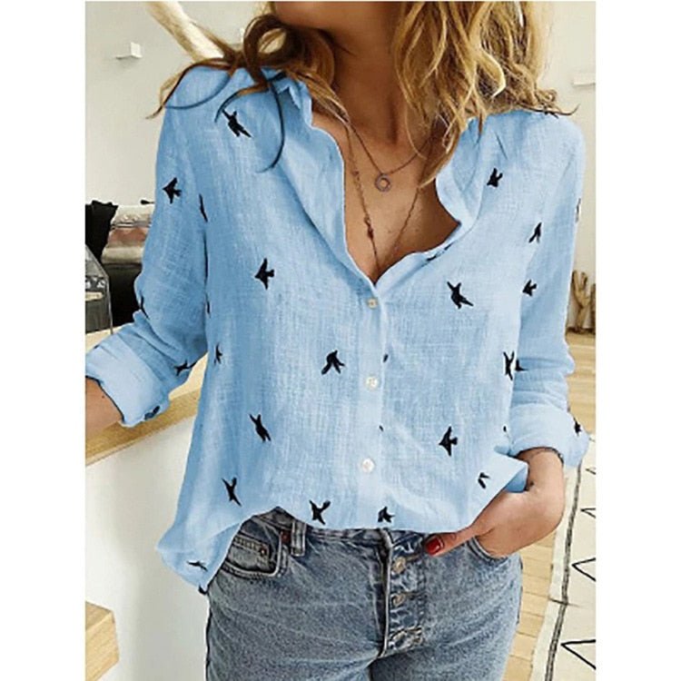 Women's Bird Print Shirt