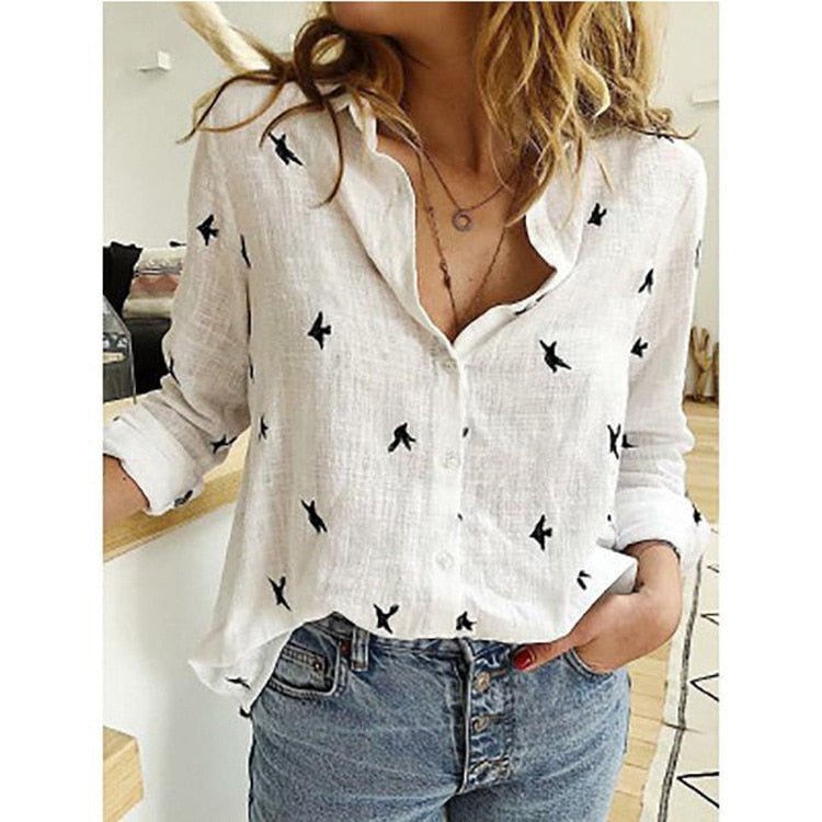 Women's Bird Print Shirt