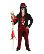 Men's Gothic Skull Costume With Top Hat