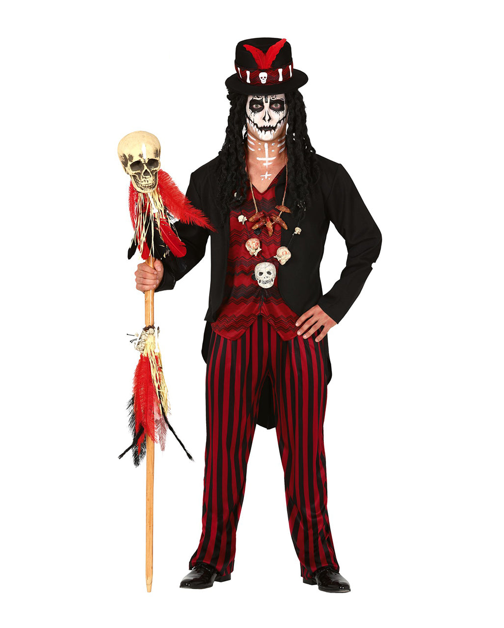 Men's Gothic Skull Costume With Top Hat