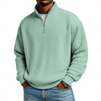 Men's Ribbed Quarter-Zip Knit Sweater