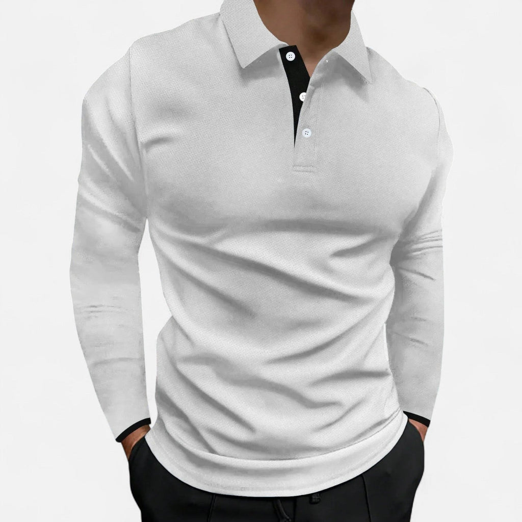 Men's Long Sleeve Casual Polo Shirt