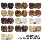 Women's Short Clip-In Hair Topper with Bangs