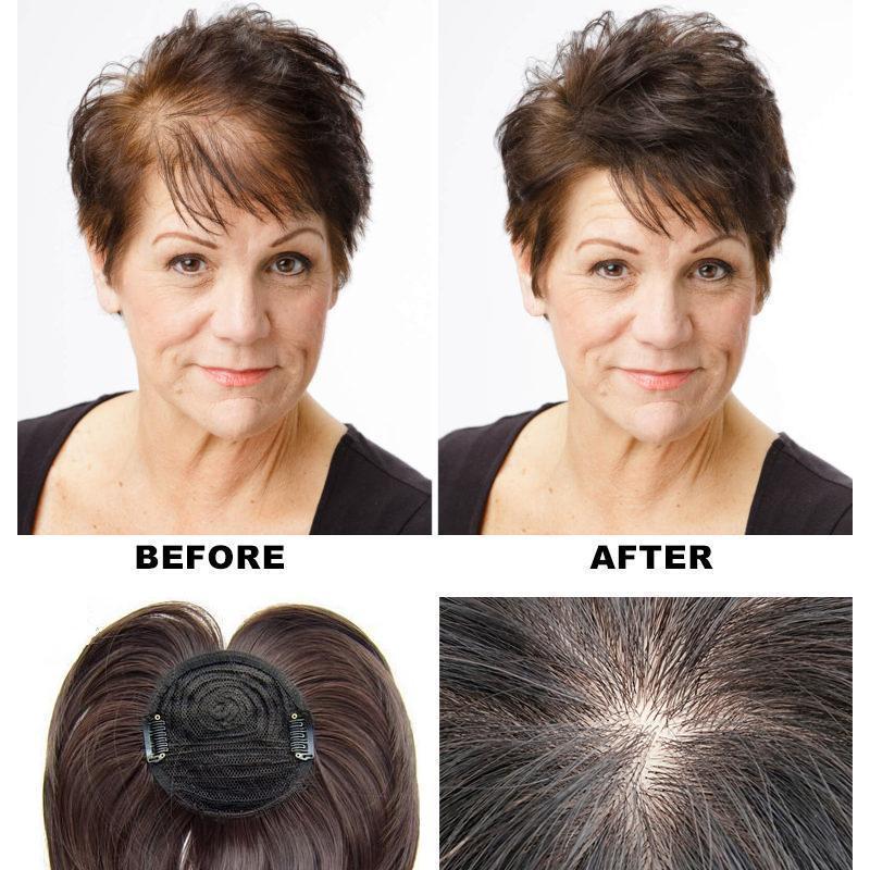 Women's Short Clip-In Hair Topper with Bangs