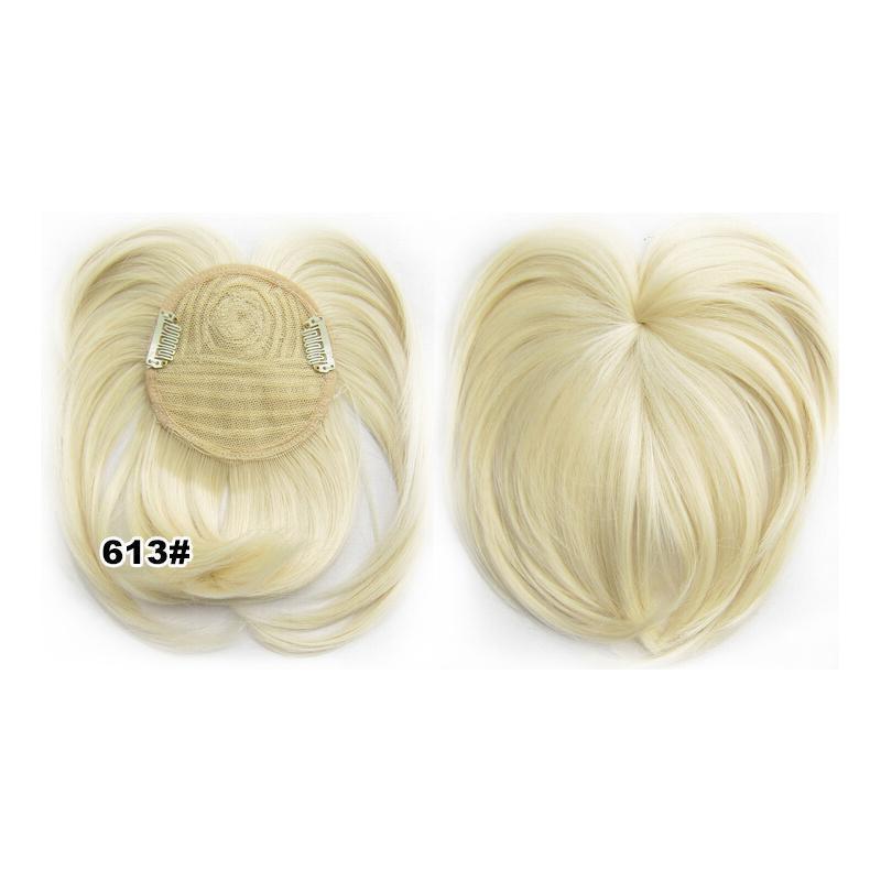 Women's Short Clip-In Hair Topper with Bangs