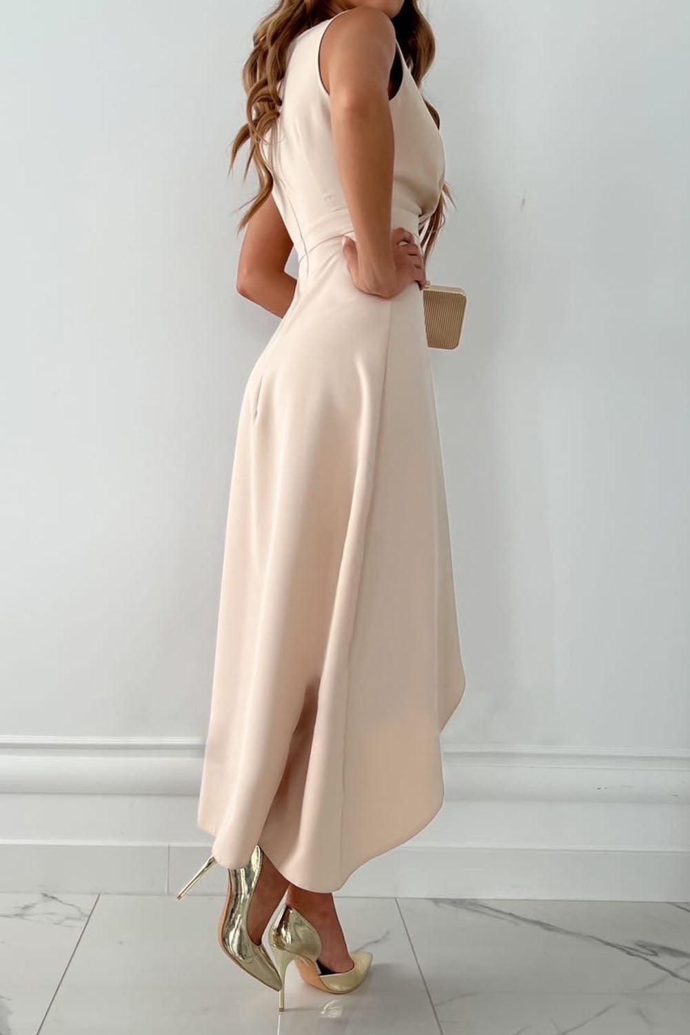 Women’s Asymmetrical Wrap Midi Dress