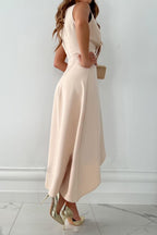Women’s Asymmetrical Wrap Midi Dress