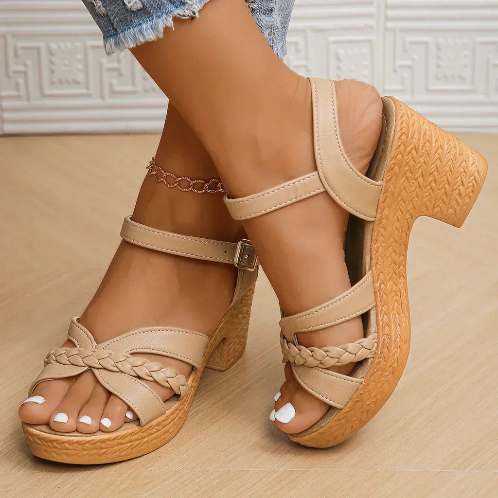 Women’s Braided Strap Platform Heel Sandals