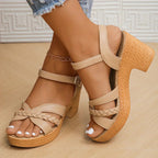 Women’s Braided Strap Platform Heel Sandals