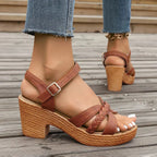 Women’s Braided Strap Platform Heel Sandals
