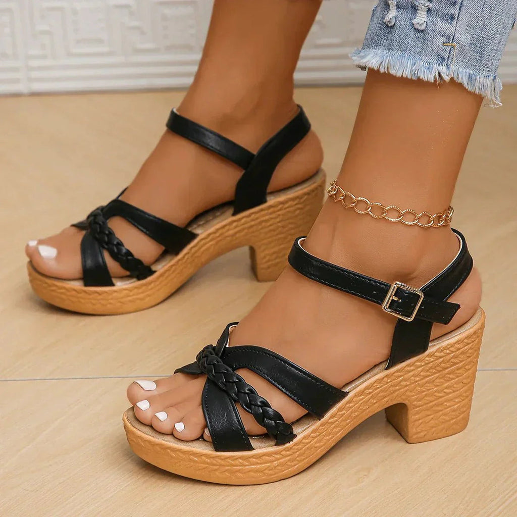 Women’s Braided Strap Platform Heel Sandals