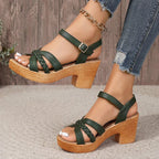 Women’s Braided Strap Platform Heel Sandals