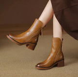 Women’s Side Zip Block Heel Ankle Boots