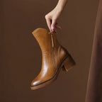 Women’s Side Zip Block Heel Ankle Boots