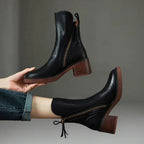 Women’s Side Zip Block Heel Ankle Boots