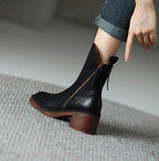 Women’s Side Zip Block Heel Ankle Boots