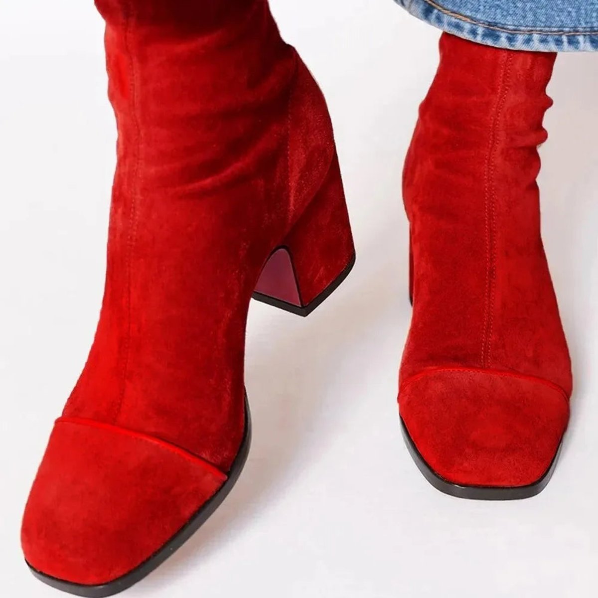 Women’s Square Toe Block Heel Ankle Boots