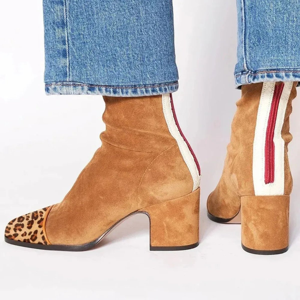 Women’s Square Toe Block Heel Ankle Boots