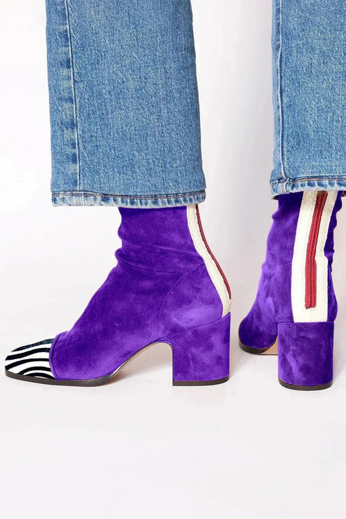 Women’s Square Toe Block Heel Ankle Boots