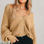 Women’s Chunky Knit V-Neck Cardigan