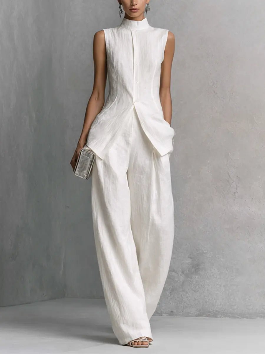 Women’s Sleeveless Top and Wide-Leg Pants Set