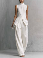 Women’s Sleeveless Top and Wide-Leg Pants Set