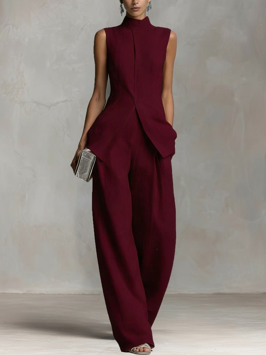 Women’s Sleeveless Top and Wide-Leg Pants Set