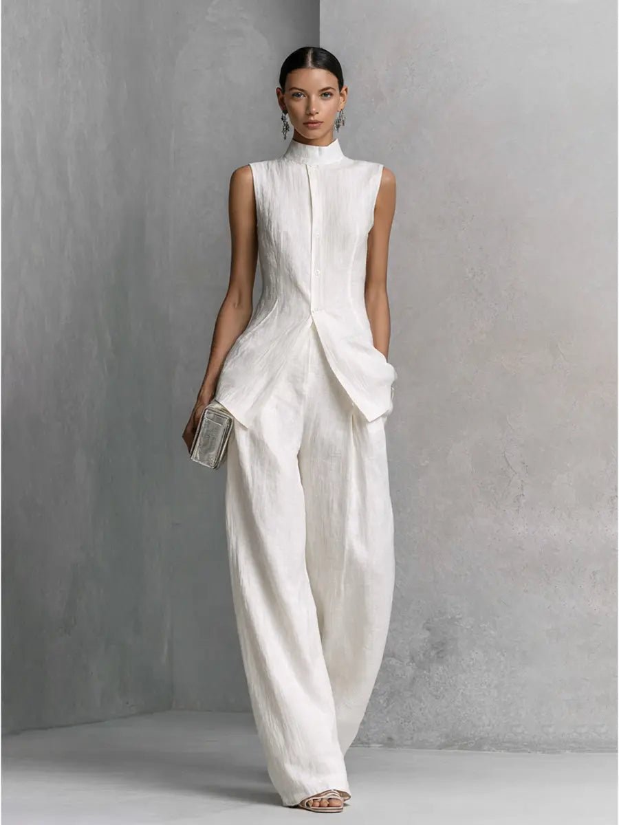 Women’s Sleeveless Top and Wide-Leg Pants Set