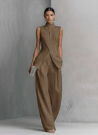 Women’s Sleeveless Top and Wide-Leg Pants Set