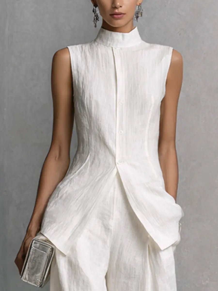 Women’s Sleeveless Top and Wide-Leg Pants Set
