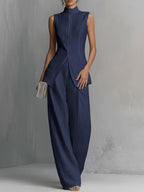 Women’s Sleeveless Top and Wide-Leg Pants Set