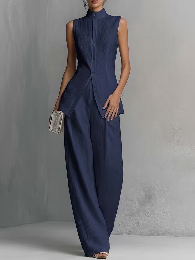 Women’s Sleeveless Top and Wide-Leg Pants Set