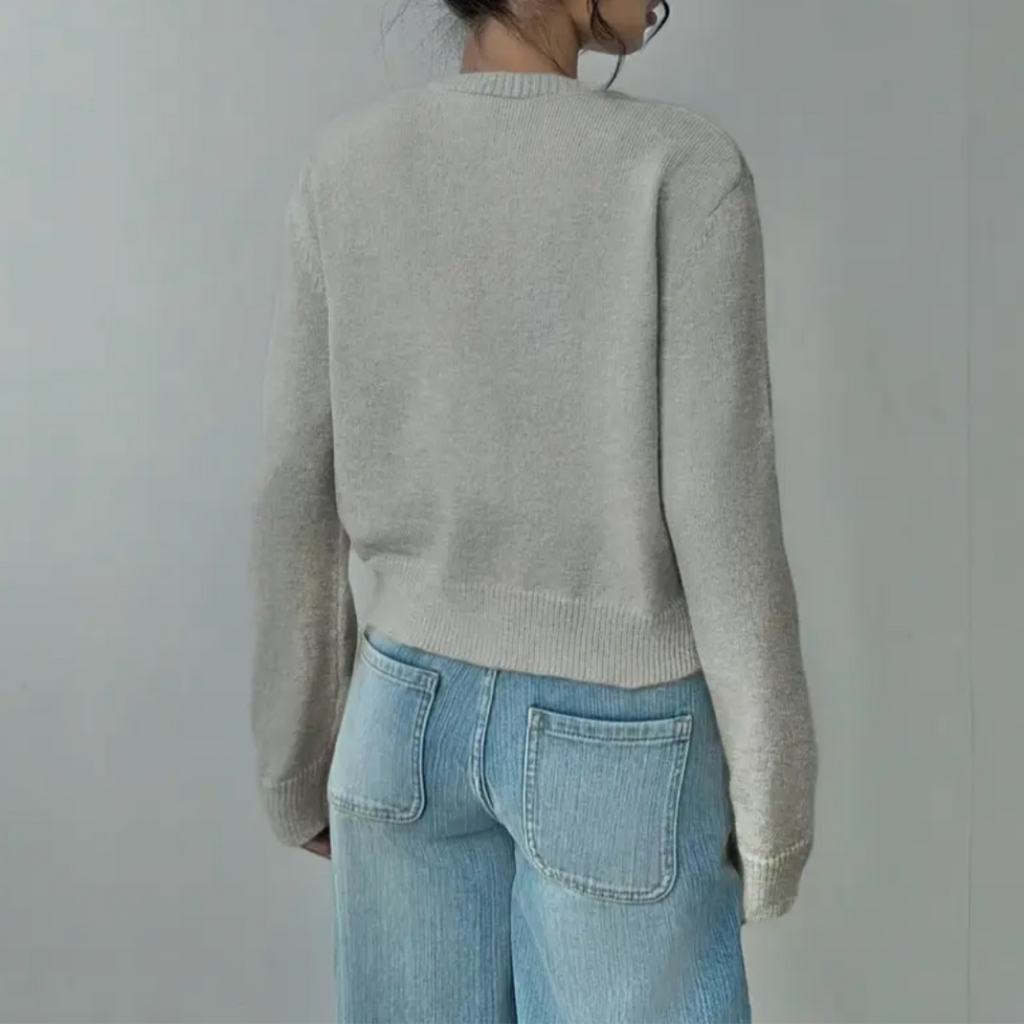 Women's Button-Front Crew Neck Cardigan