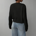 Women's Button-Front Crew Neck Cardigan