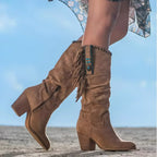 Women's Western Fringe Block Heel Boots