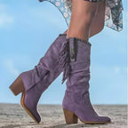 Women's Western Fringe Block Heel Boots