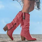 Women's Western Fringe Block Heel Boots