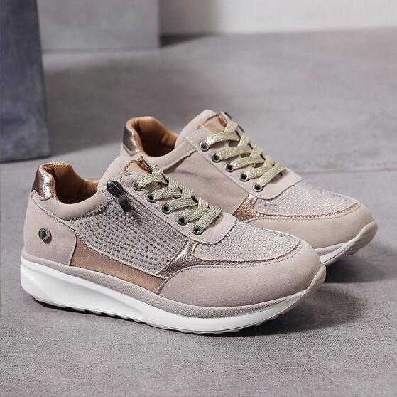 Women’s Lace-Up Sneakers with Side Zipper